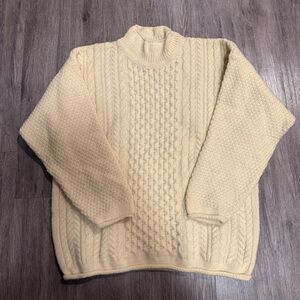 Blarney Irish Wool Turtleneck Cream Sweater